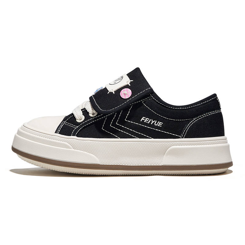 FEIYUE Abrasion-Resistant Breathable Abrasion-Resistant Breathable Low-top Canvas Shoes Women's Black