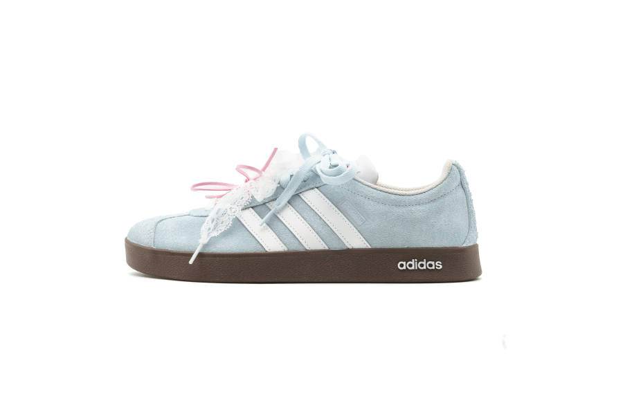 Adidas Adidas VL COURT 2.0 Slip Resistant Cushioning Abrasion Resistant Low top Skateboard Shoes Unisex White Blue