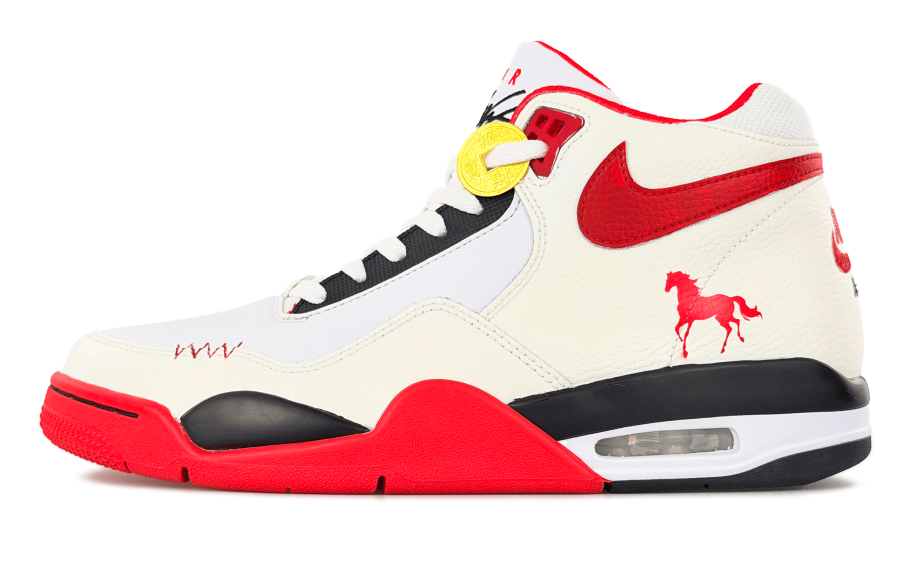 Nike Nike Flight Legacy Abrasion Resistant Abrasion Resistant Mid top Vintage Basketball Shoes Unisex Red White