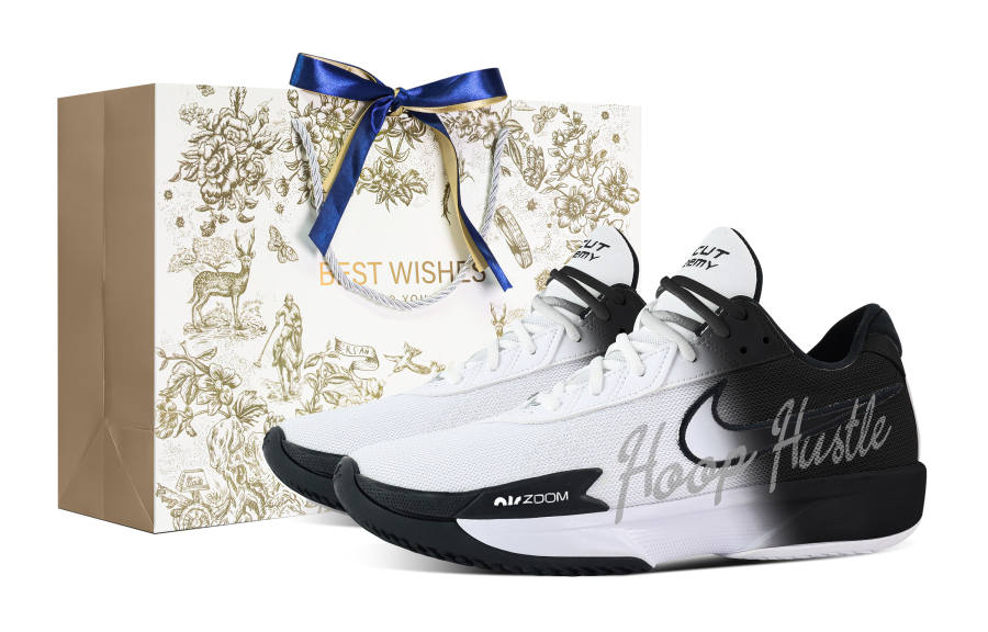 Nike Nike Air Zoom G.T. Cut Academy Struggle Gold Gift Box Abrasion Resistant Low top Basketball Shoes Unisex White