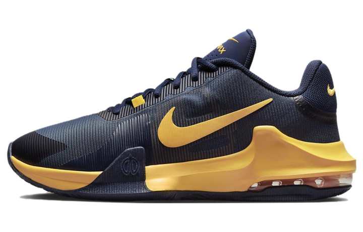 Nike Nike Air Max Impact 4 Cushioning Low top Basketball Shoes Unisex Blue Yellow