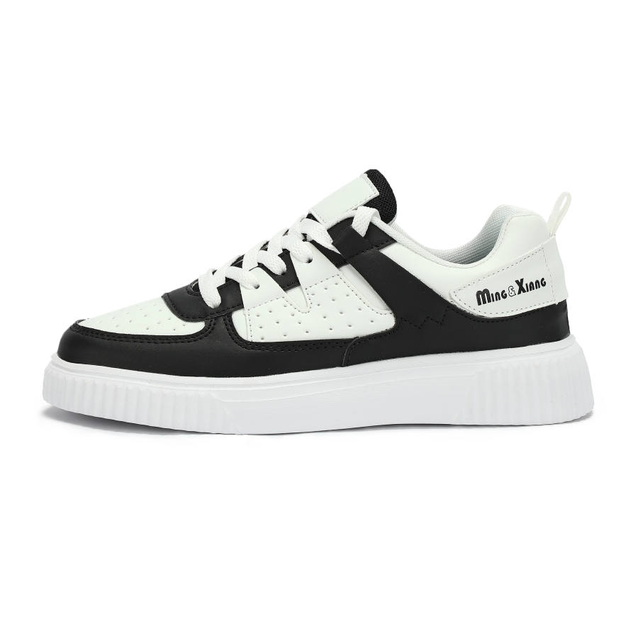 MINGXIANG Abrasion Resistant Lightweight Wear resistant And Lightweight Low top Skateboard Shoes Unisex Black White