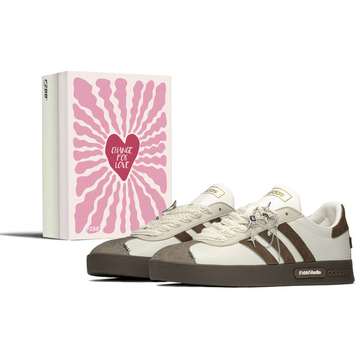 Adidas Adidas Vl Court Low top Skateboard Shoes Unisex Beige Red