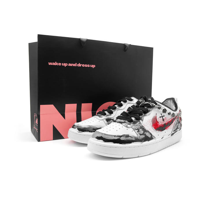 Nike Nike Court Borough Slip Resistant Cushioning Low top Skateboard Shoes Unisex White