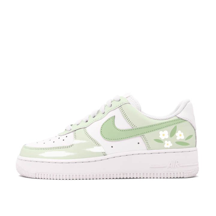 Nike Nike Air Force 1 Matcha Small Flower Slip Resistant Abrasion Resistant Slip Resistant Abrasion Resistant Low top
