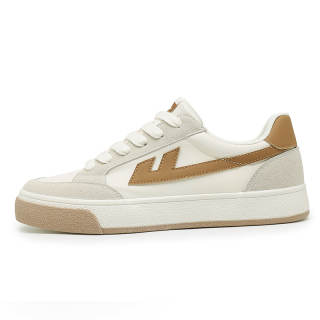 Warrior Slip Resistant, Abrasion Resistant, Lightweight, Breathable Low top Skateboard Shoes Unisex Beige Brown