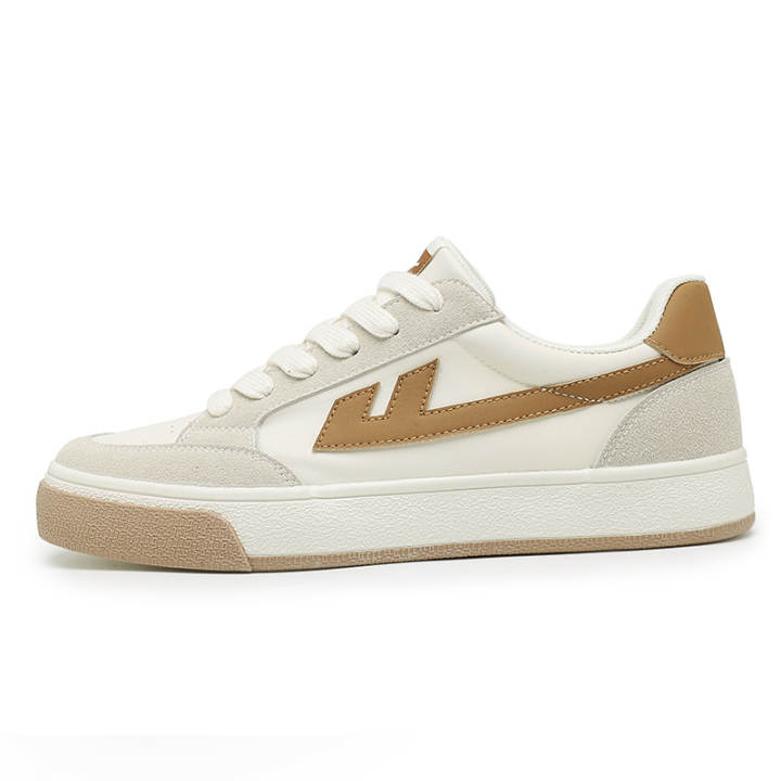 WARRIOR Warrior Slip Resistant, Abrasion Resistant, Lightweight, Breathable Low top Skateboard Shoes Unisex Beige Brown