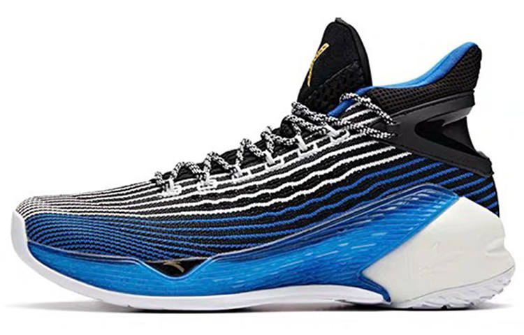 Anta Thompson KT4 Playoff Mid top Performance Basketball Shoes Men's Black Blue