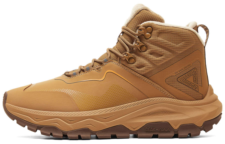 PEAK Cushioning Abrasion Resistant Thermal High top Hiking Shoes Men's Bronze
