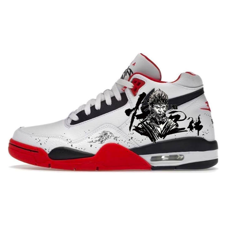 Nike Nike Flight Legacy Cushioning Mid top Vintage Basketball Shoes Unisex Red White Black