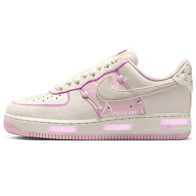 Nike Nike Air Force 1 Comfortable Low top Skateboard Shoes Women's Beige Pink