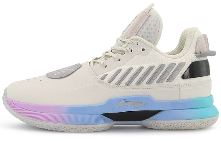 Li-Ning Li Ning WOW 7 Comfortable Slip Resistant, Abrasion Resistant, Lightweight Mid top Basketball Shoes Men's White
