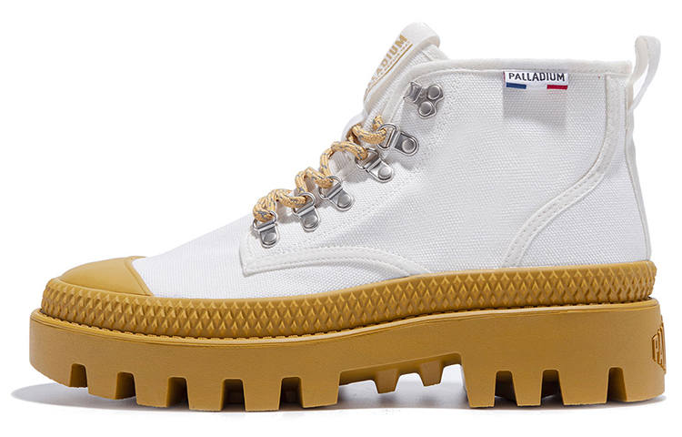 Palladium Pampa PampaMtHi Abrasion Resistant High top Canvas Shoes Unisex White Orange Yellow