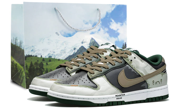 Nike Nike Dunk Low top Skateboard Shoes Unisex Black Green