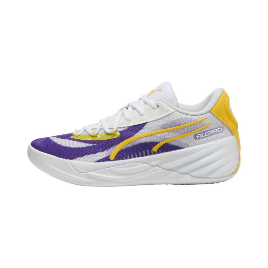 PUMA All Pro Nitro Comfortable Low top Basketball Shoes Unisex White Purple