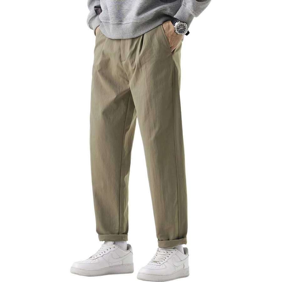 Tonlion Casual Pants Unisex Moderate Straight Fit Pants