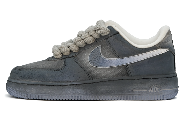 Nike Nike Air Force 1 Low top Skateboard Shoes Unisex Gray Blue