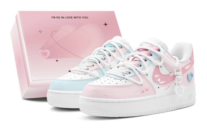 Nike Nike Air Force 1 Air Force 1, Reversible Swan Sweetheart, Romantic, Girly, Sweet Style, Deconstruction Design