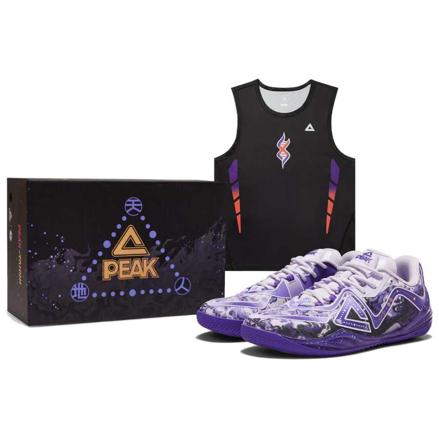 PEAK Slip Resistant, Abrasion Resistant, Lightweight, Rebound Low top Basketball Shoes Men's Lavender