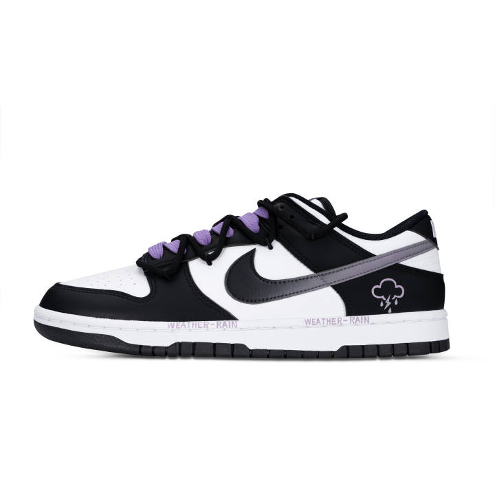 Nike Nike Dunk Black Frame Panda Slip Resistant Abrasion Resistant Low top Skateboard Shoes Unisex Night Purple