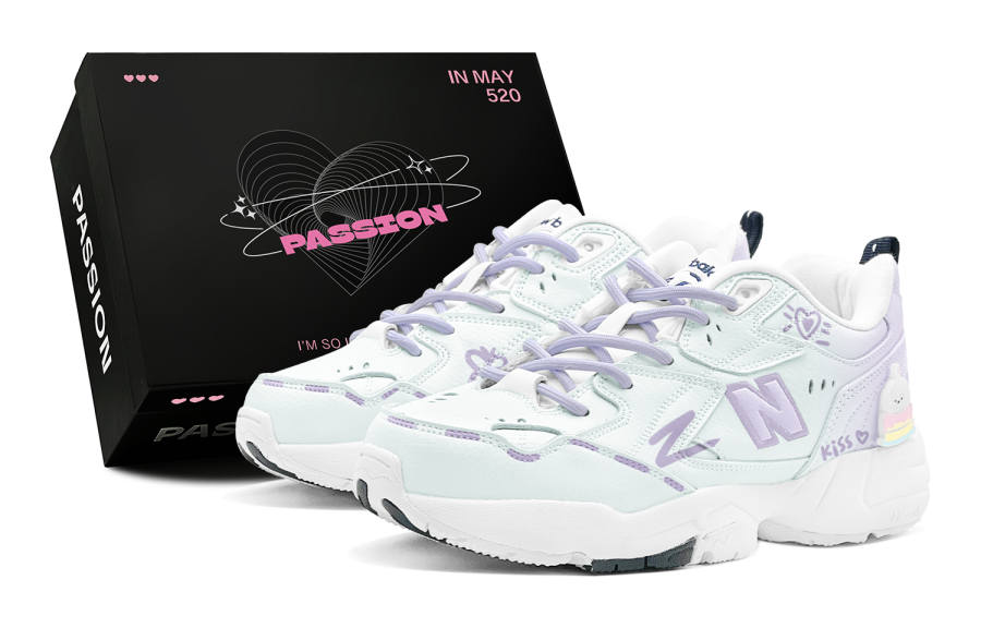 New Balance New Balance NB 608 V1 Fall Winter Stylish KISS Heart Abrasion Resistant Abrasion Resistant Low top Training Shoes