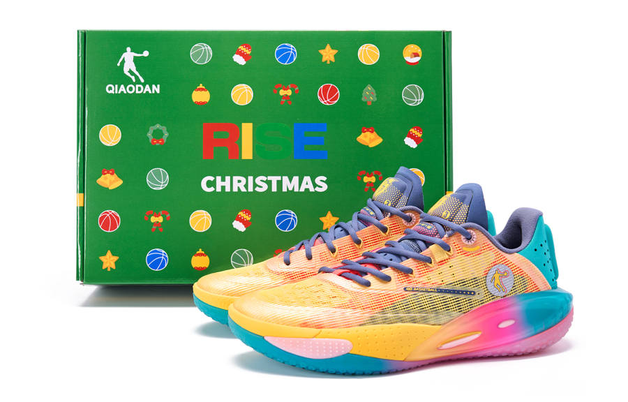 QIAODAN Thorn RISE Cushioning Abrasion Resistant Cushioning, Wear Resistant Low top Basketball Shoes Men's Yellow Blue