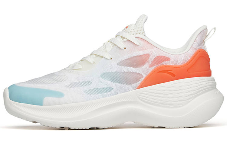 ANTA Variety Training Collection Training Shoes Women's Low Top Ivory White/fluorescent Chrysanthemum Orange/light Steel Blue
