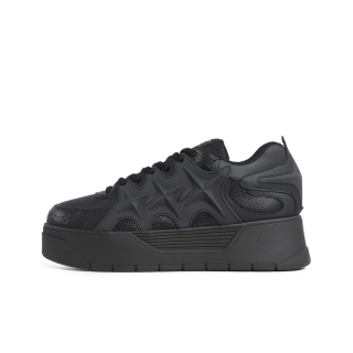 1807 Top Grain Cow Leather Slip Resistant Abrasion Resistant Low top Skateboard Shoes Unisex Black