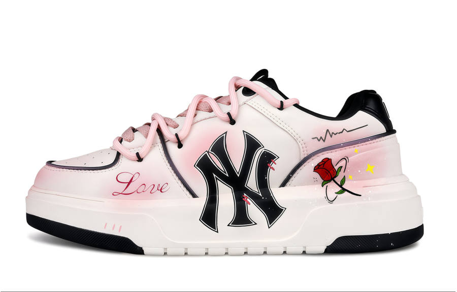 MLB Chunky Liner Rose Appointment Abrasion Resistant Lightweight Height Increasing Low top Skateboard Shoes Unisex
