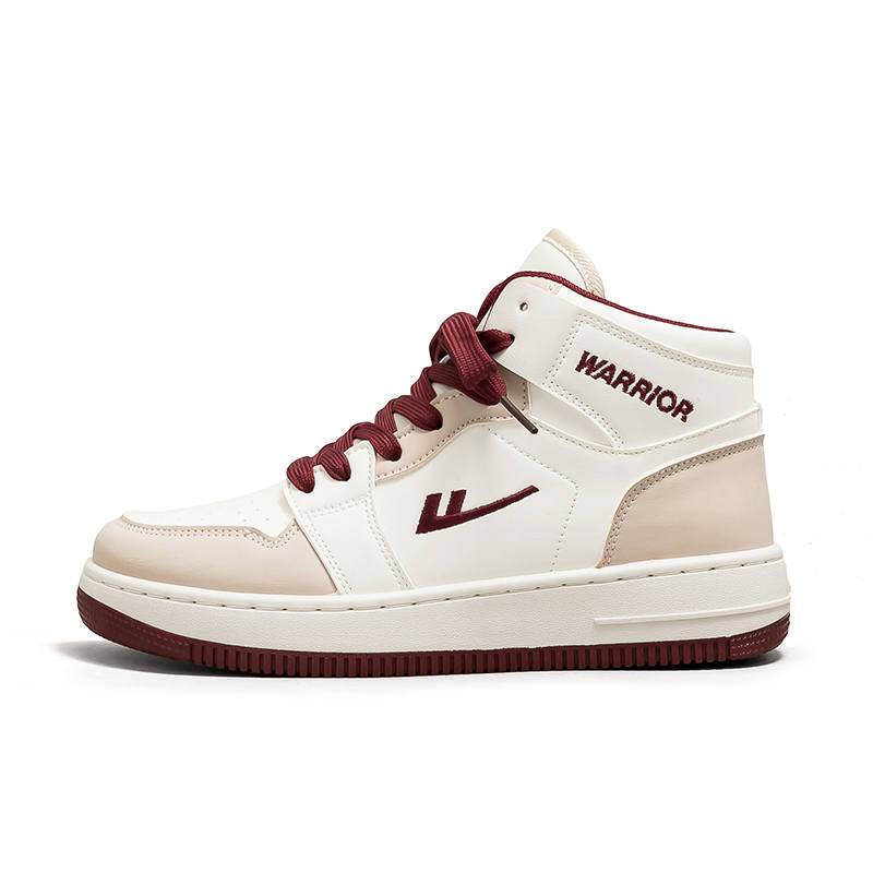 Warrior Slip Resistant, Abrasion Resistant, Height Increasing High top Skateboard Shoes Unisex Light Beige Dark Beige