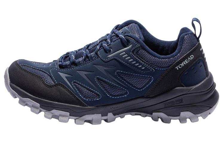 TOREAD Comfortable Slip Resistant Abrasion Resistant Low top Hiking Shoes Men's Blue Black