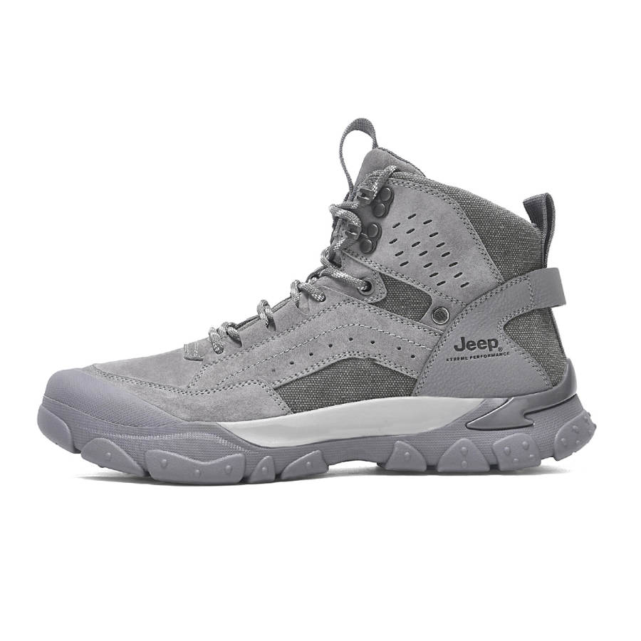 Jeep Textile, Pigskin High top Mountaineering Shoes Men's Gray