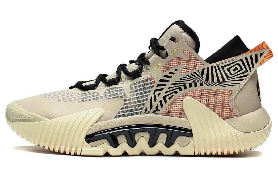 Li-Ning Li Ning Badfive 2 Low Abrasion Resistant Breathable Low top Basketball Shoes Men's Beige Yellow