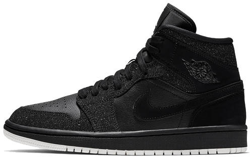 Jordan Jordan 1 Mid Glitter Black Women's