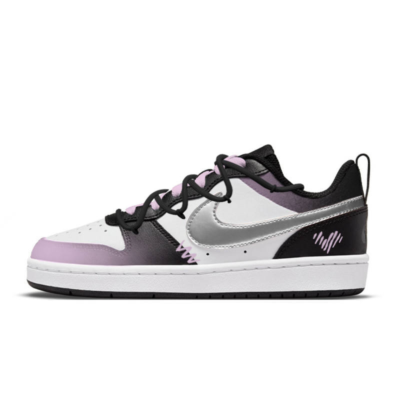 Nike Nike Court Borough Sweetheart Punk Abrasion Resistant Low top Skateboard Shoes Women's Black Silver Pink