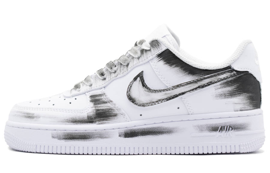 Nike Nike Air Force 1 Paint Slip Resistant Low top Skateboard Shoes Women's Black White