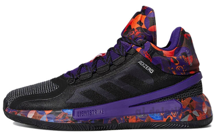 Adidas Adidas D Rose 11 Cushioning Slip Resistant Low top Basketball Shoes Men's Black Purple Orange