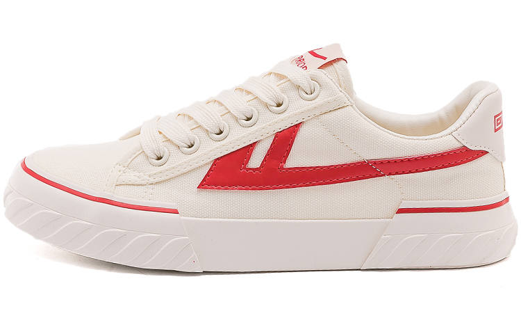 Warrior Ulzzang Trendy Versatile Wear resistant And Lightweight Low top Canvas Shoes Unisex Beige Red