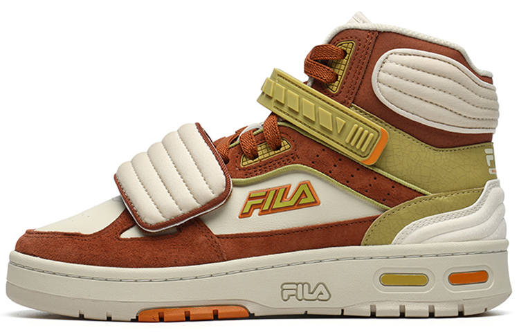 FILA FUSION White Mountaineering x FILA FUSION Teratach Mid top Vintage Basketball Shoes Women's Macadamia Nut