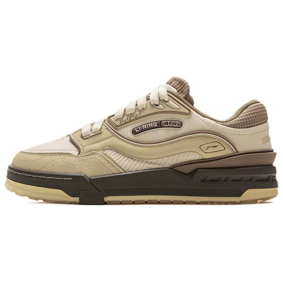 Li-Ning Li Ning 001 BTC 3 Low top Skateboard Shoes Unisex Sand Dune Plain Khaki Light Chestnut Brown