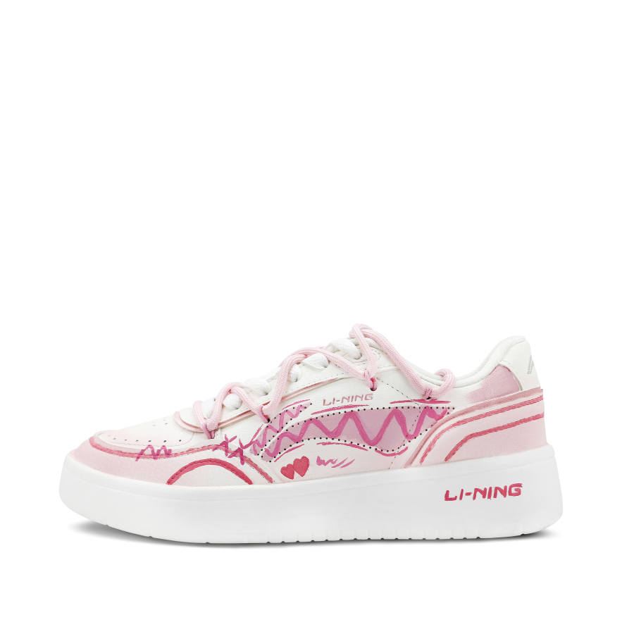 Li-Ning Li Ning Sourdough Slip Resistant, Abrasion Resistant, Breathable Low top Skateboard Shoes Women's Pink