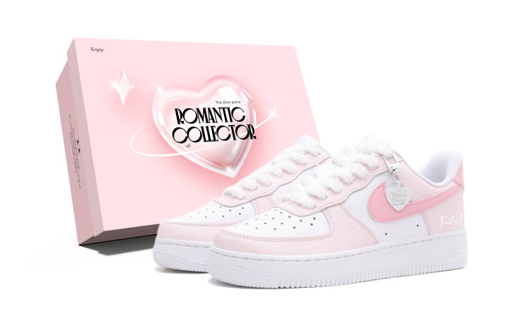 Nike Nike Air Force 1 Slip Resistant Abrasion Resistant Low top Skateboard Shoes Women's Pink