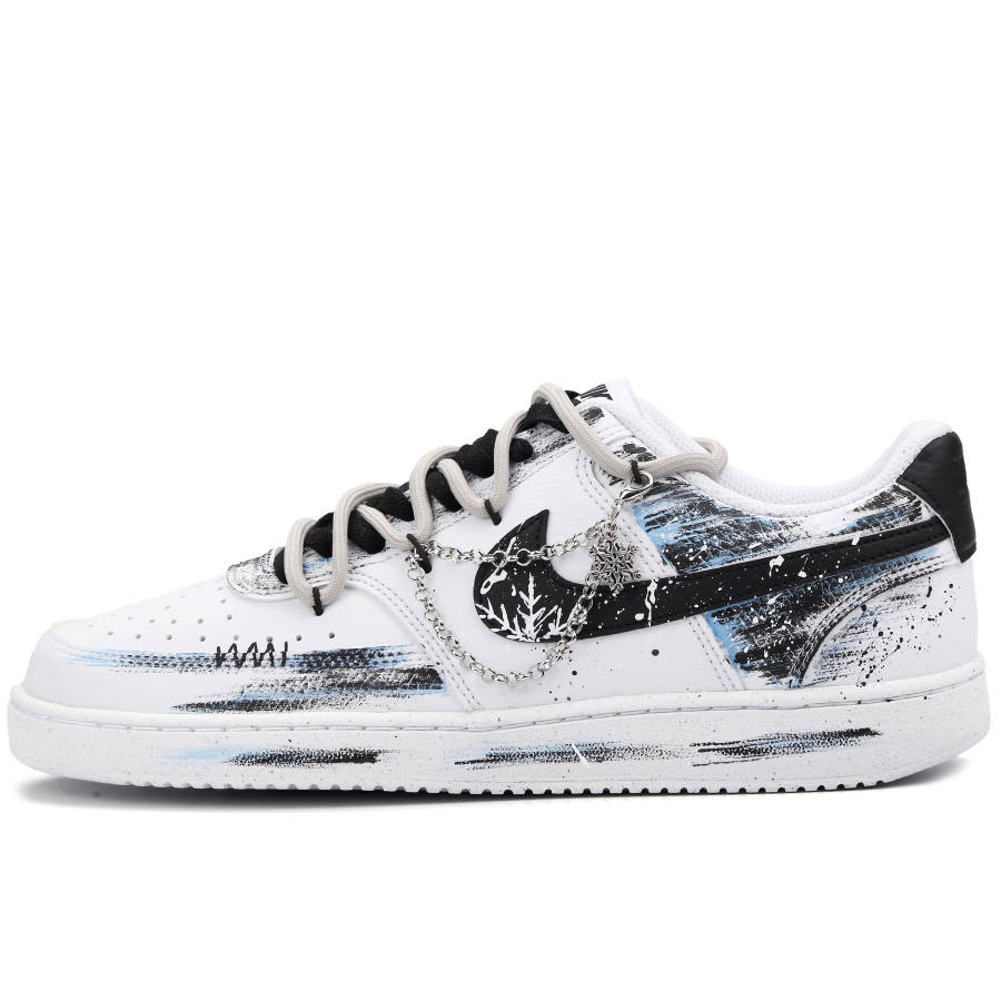 Nike Nike Court Vision 1 Slip Resistant Abrasion Resistant Low top Skateboard Shoes Men's Black White