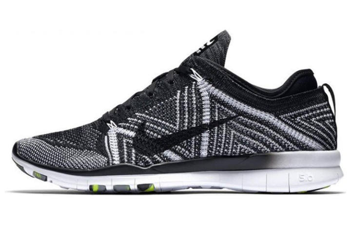 Nike Nike Free TR Flyknit Abrasion Resistant, Breathable, Lightweight Low top Training Shoes Women's Black White