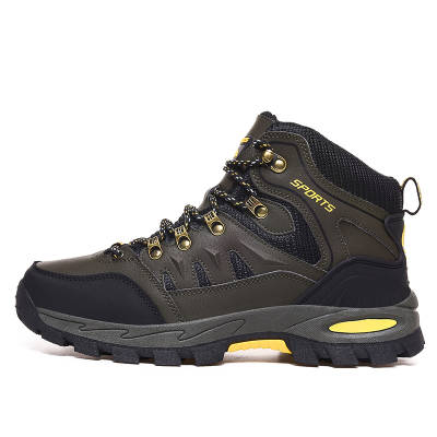 BIANSULONG Cushioning Abrasion Resistant Coverage High top Mountaineering Shoes Men's Army Green