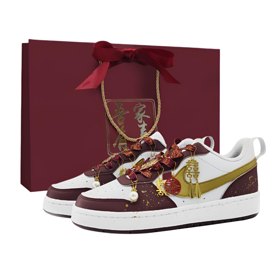 Nike Nike Court Borough Cushioning, Wear Resistant Low top Skateboard Shoes Unisex Red