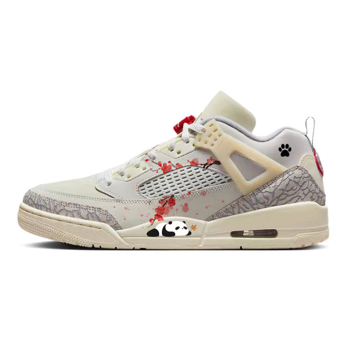 Jordan Jordan Spizike Red Plum And Wax Plum, Panda Lying On Its Stomach Abrasion Resistant Slip Resistant Low top