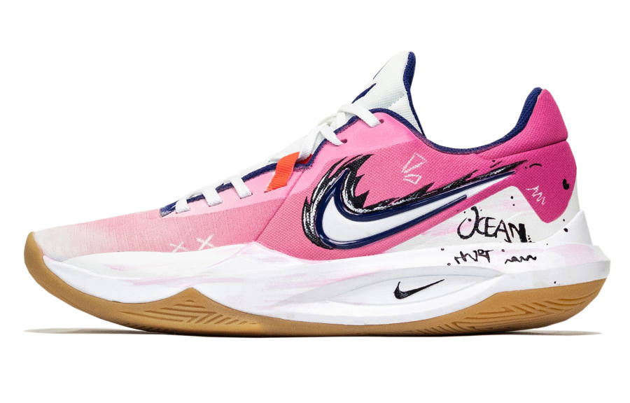 Nike Nike Precision 6 Three Point Leopard Cushioning Low top Basketball Shoes Men's Deeply In Love Pink