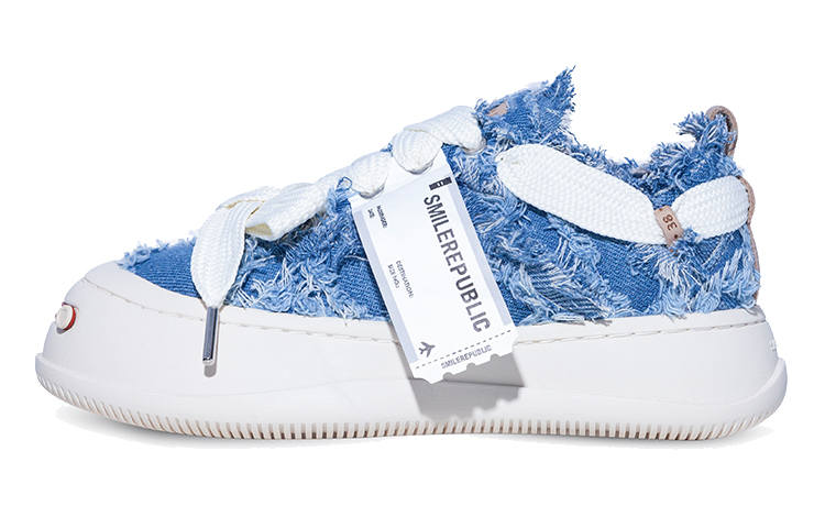 SMILEREPUBLIC Slip Resistant Abrasion Resistant Low top Canvas Shoes Unisex Blue