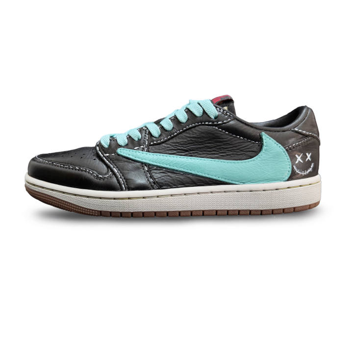 Jordan Travis Scott x Jordan Air Jordan 1 Mint Dark Chocolate Travis Scott X AJ1 Abrasion Resistant Low top